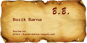 Bozik Barna névjegykártya